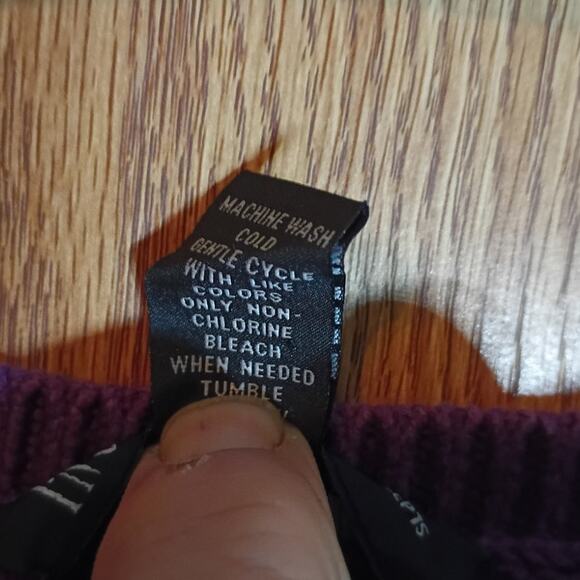 INC Purple Cotton Stretch Button Front Cardigan S Soft Knit Minimalist Layer - Picture 7 of 7